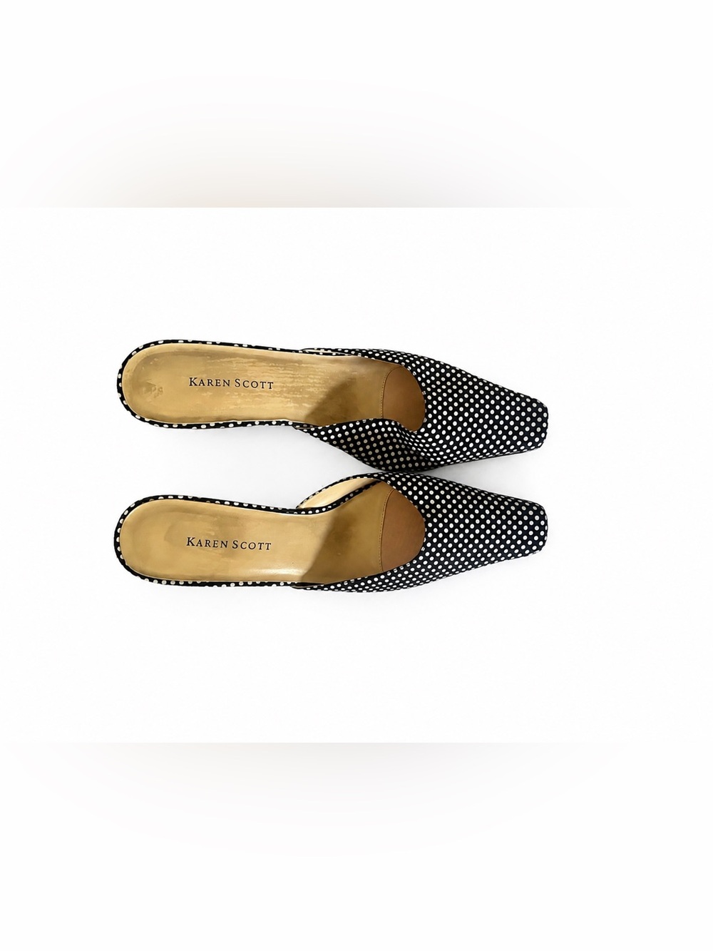 Karen Scott Black and White Polka Dot Slip-On Pointed Flats